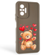 Чехол силиконовый оригинальный Soft Touch с 3D принтом милый мишка для Xiaomi Redmi Note 10 Pro коричневый (Полная защита камеры) 0043783 фото 1