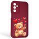 Чехол силиконовый Soft Touch с 3D принтом милый мишка для Samsung Galaxy M34 5G (SM-M346) бордовый (Полная защита камеры) 0044819 фото 1