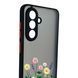 Чохол для телефона Samsung Galaxy A36 5G (SM-A366U) с 3D принтом польові квіти із захистом камери чорний 0059284 фото 3