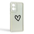 Чехол силиконовый Soft Touch с 3D принтом Сердце для Motorola Moto G20 (XT2128-1) молочный (Полная защита камеры)