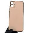 Чехол для Samsung Galaxy A05 SM-A055F с золотой окантовкой с защитой камеры на самсунг а05 пудровый