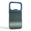 Чехол Kajsa Resort Gradient Stripe для iPhone 17 Pro синий Blue Mix (MagSafe, металлическое кольцо камеры, премиум)
