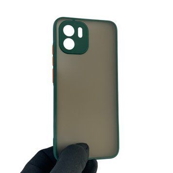 Чохол для телефона Xiaomi Redmi A1 з високими бортами із захистом камери на сяомі редмі а1 темно-зелений 0026229 фото
