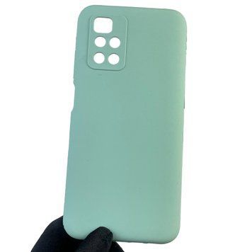 Чехол для Xiaomi Redmi 10 (4G) силиконовый с микрофиброй нескользящий на сяоми редми 10 4г бирюзовый 0032551 фото