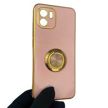 Чохол для Xiaomi Redmi A1 з кільцем-підставкою із золотою окантовкою на сяомі редмі а1 пудровий gs1 0020833 фото