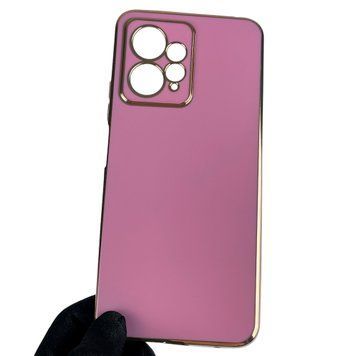 Чохол для Xiaomi Redmi Note 12 4G із золотою окантовкою із захистом камери на сяомі редмі нот 12 4г бузковий 0008253 фото