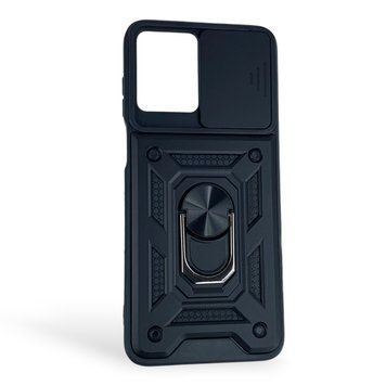 Чехол противоударный для Motorola Moto G53 (PAWS0031) с магнитной пластиной со шторкой на камере черный 0050612 фото