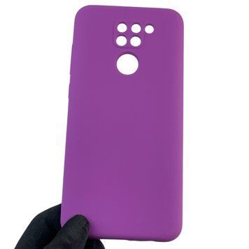 Чехол для Xiaomi Redmi Note 9 силиконовый с микрофиброй нескользящий на сяоми редми нот 9 фиолетовый 0032804 фото
