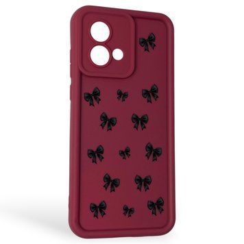 Чехол силиконовый Soft Touch с 3D принтом для Motorola Moto G84 (PAYM0011RS) бордовый (Полная защита камеры) 0044384 фото