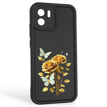 Чехол силиконовый Soft Touch с 3D принтом женским для Xiaomi Redmi A1 черный (Полная защита камеры) 0043000 фото