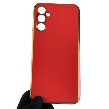 Чехол для Samsung Galaxy A14 4G SM-A145F глянцевый с золотой окантовкой защитой камеры на самсунг а14 красный 0000040 фото