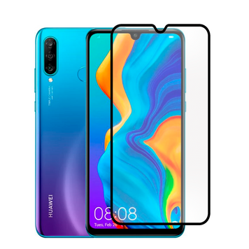 Захисне скло для телефона Huawei P30 Lite протиударне повноекранне на хуавей п30 лайт чорне 0038165 фото
