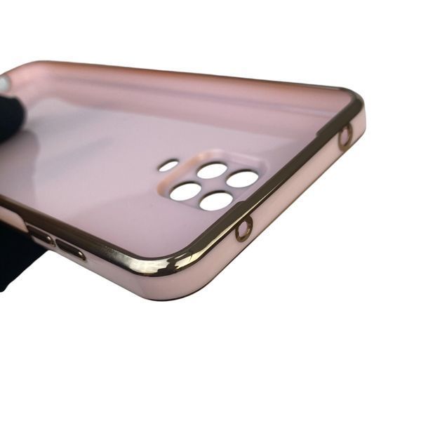 Чехол для Xiaomi Redmi Note 9S с кольцом MagSafe с золотой окантовкой на сяоми редми нот 9с пудровый gs1 0022687 фото