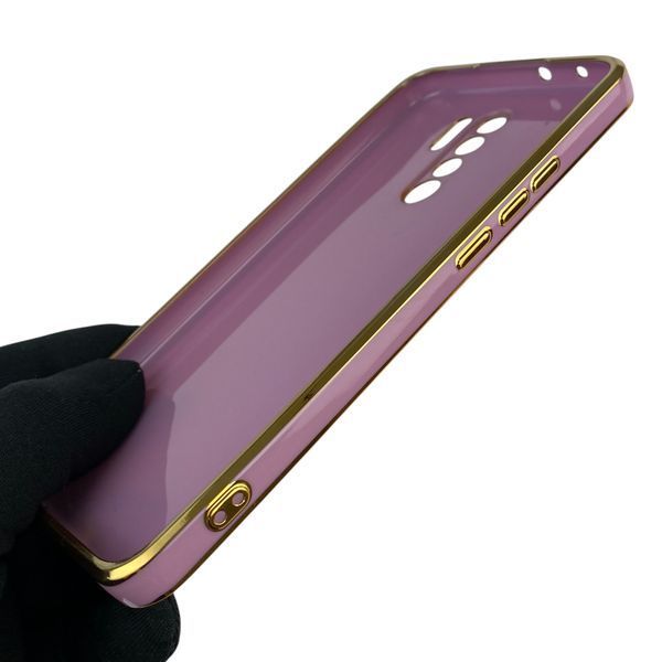 Чохол для Xiaomi Redmi 9 з кільцем MagSafe із золотою окантовкою на сяомі редмі 9 чорничний gs1 0021696 фото