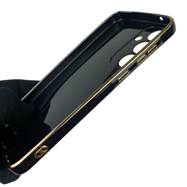 Чехол для Samsung Galaxy A35 5G SM-A356B с кольцом MagSafe с золотой окантовкой на самсунг а35 черный gs1 0022389 фото