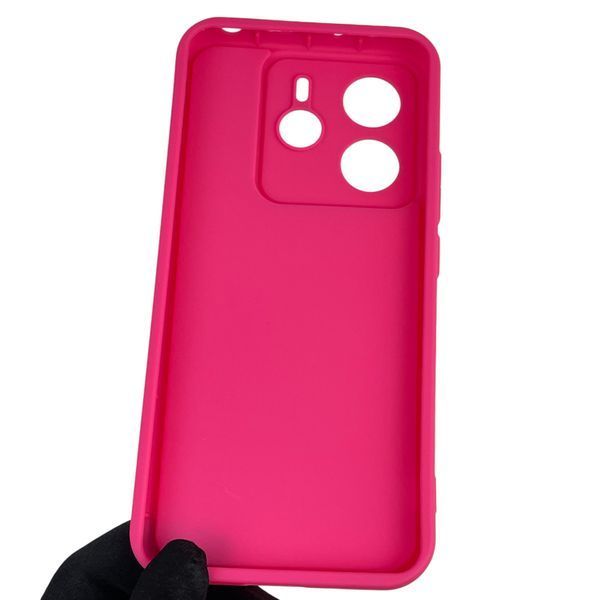 Чехол силиконовый оригинальный Soft Touch с 3D принтом злой котик для Xiaomi Redmi Note 14 4G EU малиновый (Полная защита камеры) 0046858 фото