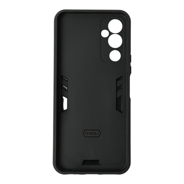 Чехол для телефона Tecno Pova 4 (LG7n) бронированный с магнитным кольцом и защитой камеры черный 0051195 фото