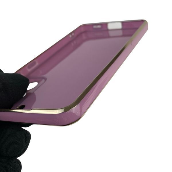 Чехол для Samsung Galaxy S21 FE SM-G990B с кольцом MagSafe с золотой окантовкой на самсунг с21 фе черничный gs1 0022444 фото