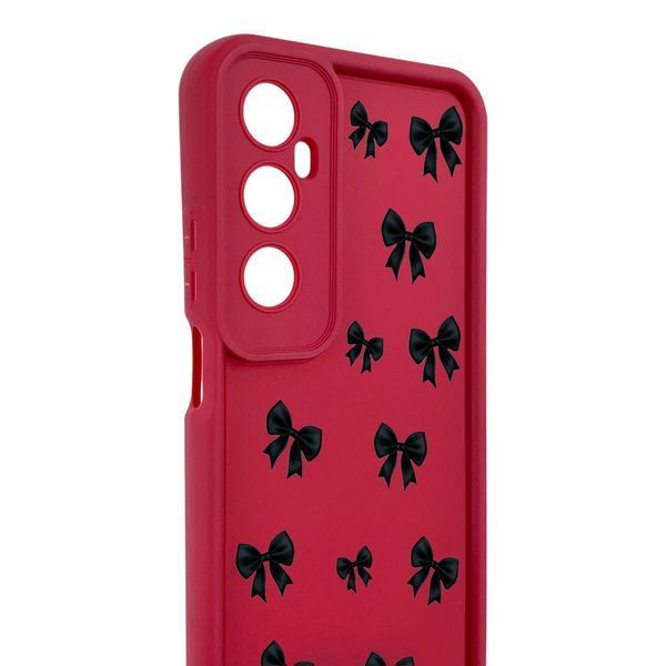 Чехол силиконовый Soft Touch с 3D принтом для Realme C65 бордовый (Полная защита камеры) 0057527 фото
