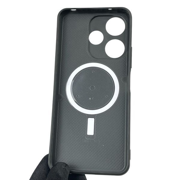Чохол для Xiaomi Redmi 13 з 3д ефектом з магнітом магсейф блискучий на сяомі редмі 13 чорний 0012023 фото