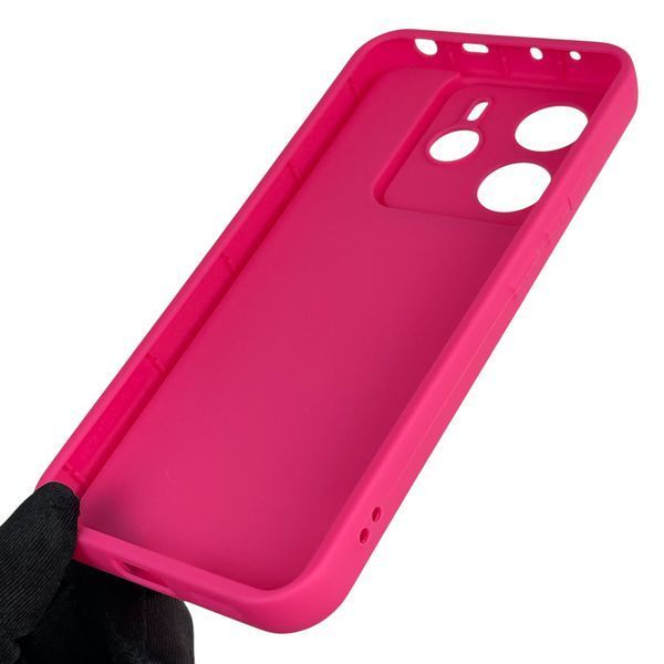 Чехол силиконовый оригинальный Soft Touch с 3D принтом злой котик для Xiaomi Redmi Note 14 4G EU малиновый (Полная защита камеры) 0046858 фото