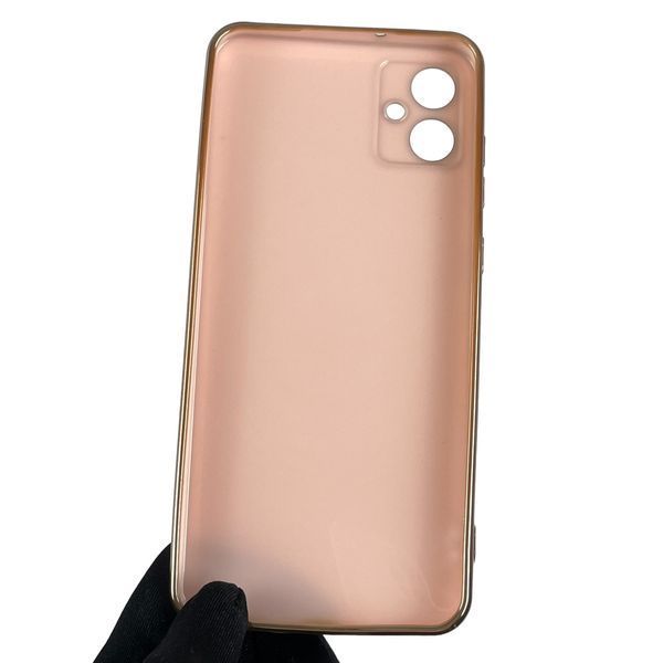 Чохол для Samsung Galaxy A05 SM-A055F із золотою окантовкою із захистом камери на самсунг а05 пудровий 0008236 фото
