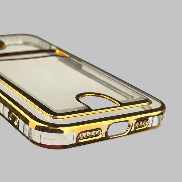 Чохол для Apple iPhone 13 із золотою окантовкою з кишенькою для карток на айфон 13 золотий 0013002 фото