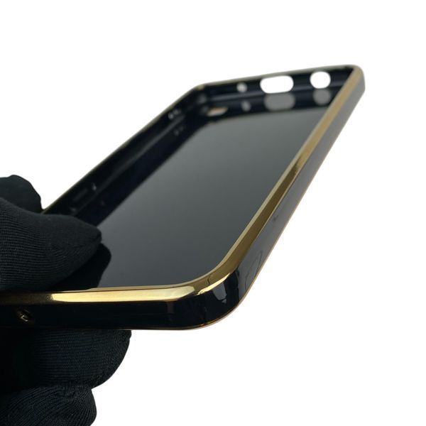 Чехол для Samsung Galaxy M10 SM-M105F с кольцом MagSafe с золотой окантовкой на самсунг м10 черный gs1 0021551 фото