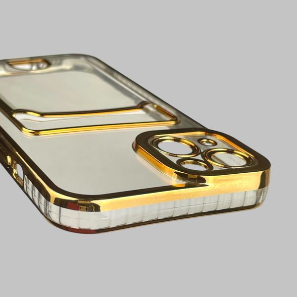 Чохол для Apple iPhone 13 із золотою окантовкою з кишенькою для карток на айфон 13 золотий 0013002 фото