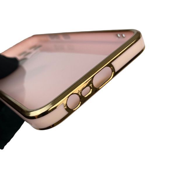Чехол для Realme C30 с кольцом MagSafe с золотой окантовкой на реалми с30 пудровый gs1 0022797 фото