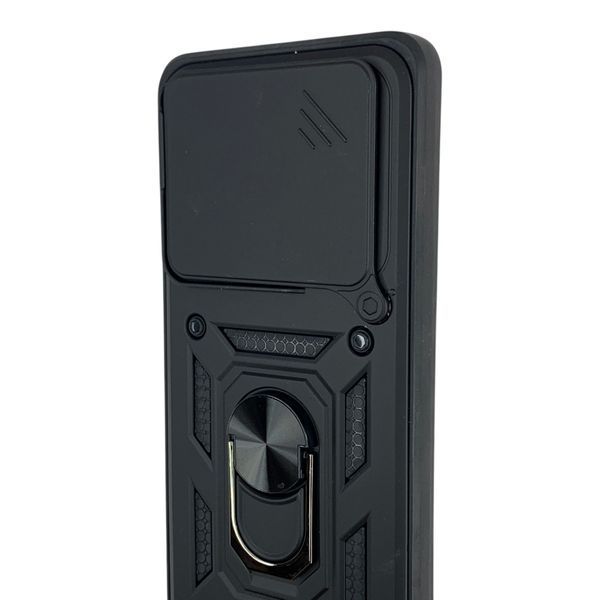 Чохол протиударний для Xiaomi Redmi Turbo 3 з магнітною пластиною зі шторкою на камері чорний 0051013 фото