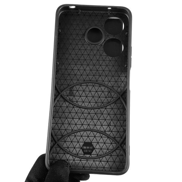 Чохол для Xiaomi Poco M6 броньований з кільцем зі шторкою на сочками поком6 чорний 0008491 фото