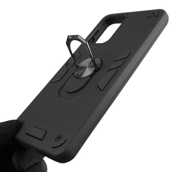 Чохол для телефона Motorola Moto G04 (XT2421-2) броньований з магнітним кільцем-тримачем на моторола г04 чорний 0025639 фото