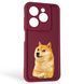 Чехол силиконовый Soft Touch с 3D принтом мема сибу для Tecno Spark 20C BG7n бордовый (Полная защита камеры) 0048377 фото 1