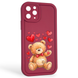 Чохол силіконовий оригінальний Soft Touch з 3D принтом милий ведмедик для Apple iPhone 11 Pro бордовий (Повний захист камери) 0043186 фото 1