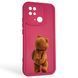 Чохол силіконовий оригінальний Soft Touch з 3D принтом кумедний тед ведмідик для Xiaomi Redmi 10C малиновий (Повний захист камери) 0048830 фото 1