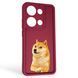 Чехол силиконовый Soft Touch с 3D принтом мема сибу для Xiaomi Redmi Note 13 Pro 4G бордовый (Полная защита камеры) 0048162 фото 1