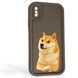 Чехол силиконовый Soft Touch с 3D принтом мема сибу для Apple iPhone X коричневый (Полная защита камеры) 0048267 фото 1