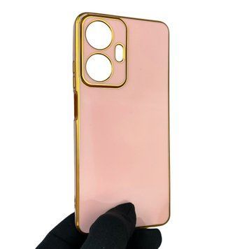 Чехол для Realme C55 с защитой камеры с золотой окантовкой на реалми с55 пудровый gs1 0019648 фото