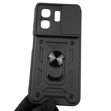 Чохол для Infinix Hot 50i X6531B броньований з кільцем-тримачем підставкою зі шторкою на інфінікс хот 50ай чорний rg1 0016014 фото