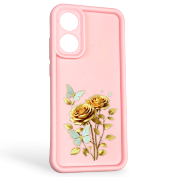 Чехол силиконовый Soft Touch с 3D принтом женским для Oppo A78 4G розовый (Полная защита камеры) 0042543 фото