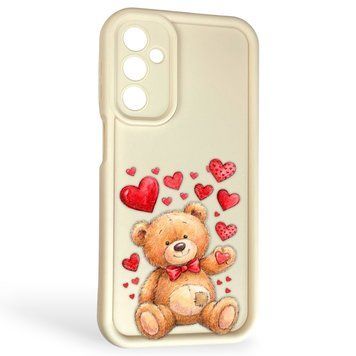Чехол силиконовый Soft Touch с 3D принтом милый мишка для Samsung Galaxy M34 5G (SM-M346) молочный (Полная защита камеры) 0044820 фото