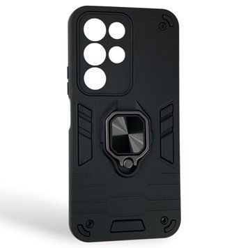 Чохол протиударний з кільцем для Realme C85 чорний (2 шари захисту, тримач в авто) 0059789 фото