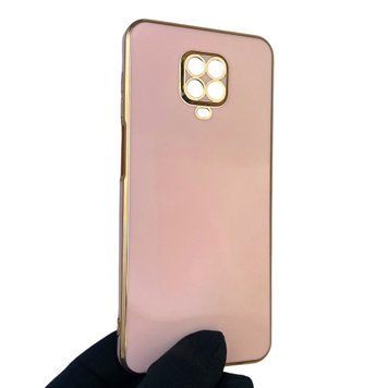 Чохол для Xiaomi Redmi Note 9S із захистом камери із золотою окантовкою на сяомі редмі нот 9с пудровий gs1 0020055 фото