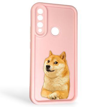 Чехол силиконовый Soft Touch с 3D принтом мема сибу для Huawei P Smart Z розовый (Полная защита камеры) 0048024 фото