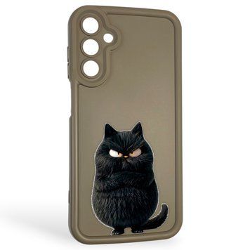 Чохол силіконовий оригінальний Soft Touch з 3D принтом злого кота для Samsung Galaxy A15 (SM-A155M) коричневий (Повний захист камери) 0046384 фото