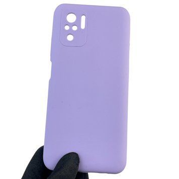 Чехол для Xiaomi Redmi Note 10S силиконовый с микрофиброй нескользящий на сяоми редми нот 10с сиреневый 0032653 фото