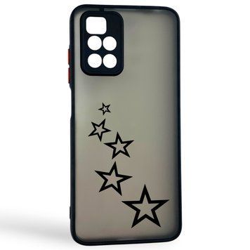 Чохол для телефона Xiaomi Redmi 10 5G с 3D принтом зірочки із захистом камери чорний 0059235 фото