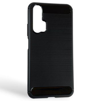 Чехол для телефона Honor 20 Pro карбоновый противоударный с высокими бортами черный 0051768 фото