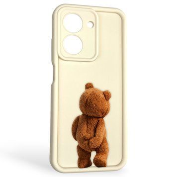 Чехол силиконовый оригинальный Soft Touch с 3D принтом смешного теда мишки для Xiaomi Redmi A5 EU молочный (Полная защита камеры) 0048957 фото